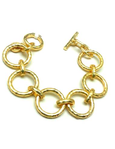 PULSERAS DE MUJER DORADOS DE ESLABONES GRANDES