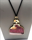 COLLARES DE MUJER LARGOS DE BISUTERIA CON MENINA GRANATE