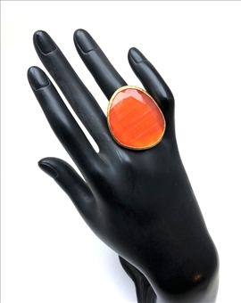 VISTOSOS ANILLOS GRANDES NARANJAS MODELO AJUSTABLE A SU DEDO 2