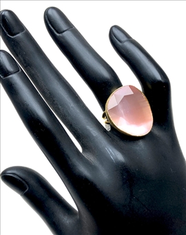 ANILLOS DE PIEDRA ROSA MEDIDA AJUSTABLE A SU DEDO 2