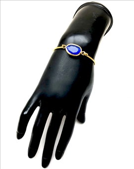 PULSERAS AZULONAS DE BISUTERIA FINA CON PIEDRAS OJO DE GATO 2
