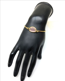 PULSERAS CHAPADAS EN ORO DECORADAS CON PIEDRAS PARA MUJER 2