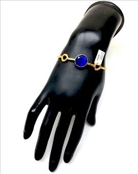 PULSERAS AZULONAS CHAPADAS EN ORO PRECIOSO DISEÑO DE MODA 2