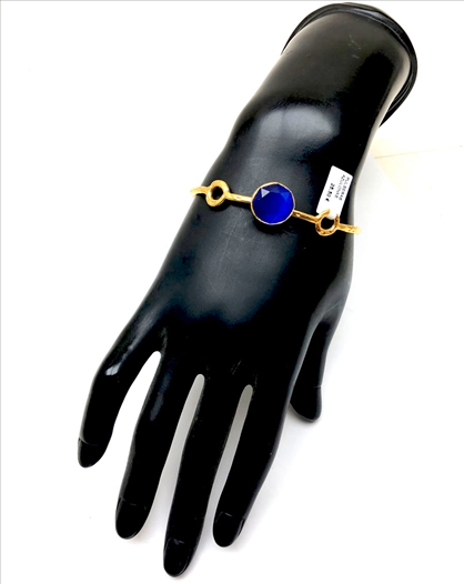 PULSERAS AZULONAS CHAPADAS EN ORO...
