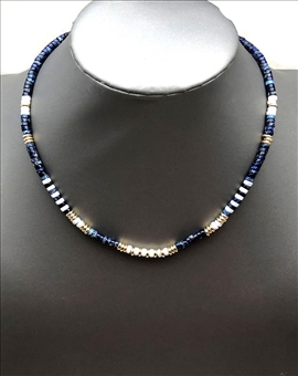COLLARES AZUL MARINO DE BISUTERIA FINA CON PIEDRAS NATURALES HEISHI 2
