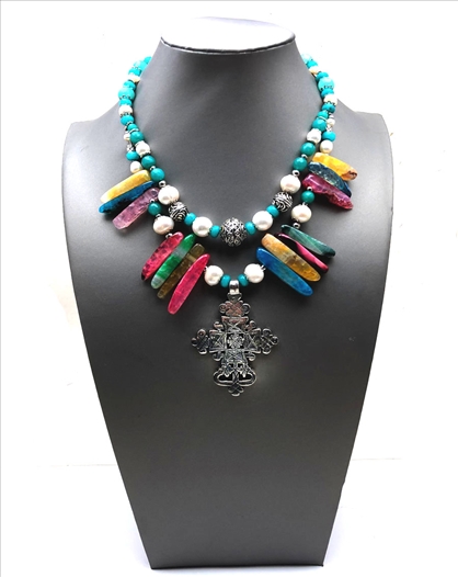 COLLARES MUJER CON CRUZ COPTA DE...