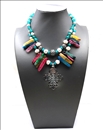COLLARES MUJER CON CRUZ COPTA DE PLATA Y PIEDRAS SEMIPRECIOSAS