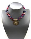 COLLARES MUJER AFRICANOS CON MEDALLON ANTIGUO Y PIEDRAS SEMIPRECIOSAS