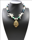 COLLARES MUJER JOYAS ETNICAS CON PERLAS BARROCAS Y COLGANTE AFRICANO EN BRONCE