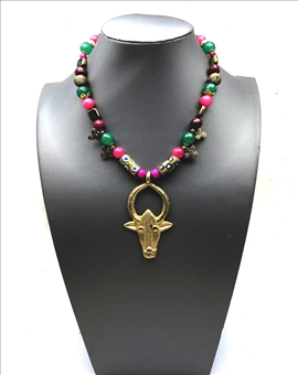 COLLARES MUJER JOYAS ETNICAS CON OBJETOS ARTESANALES EN BRONCE Y LATON 2