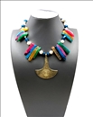 COLLARES MUJER CON COLGANTES DE BRONCE BEREBER CON FABULOSAS PIEDRAS SEMIPRECIOSAS 

