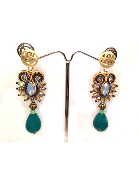 PENDIENTES FLAMENCA PERVANCHE MOSTAZA