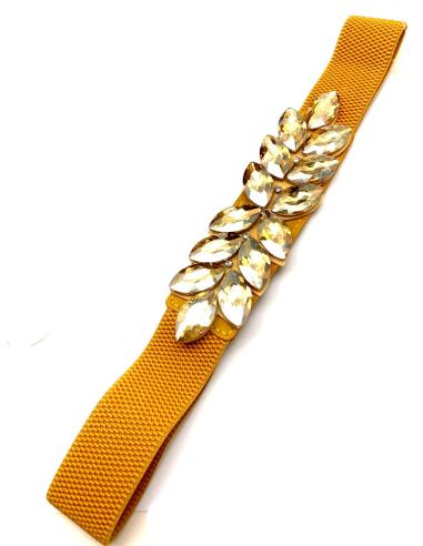 CINTURONES FINOS PARA BODAS CON PEDRERIA EN MOSTAZA
