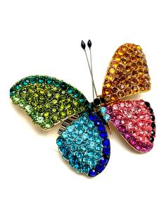 BROCHES DE MUJER DE MARIPOSAS DE BISUTERIA CON CRISTAL MULTICOLOR