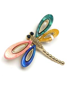 BROCHES DE MUJER DE LIBELULAS DE PASTA DE COLOR