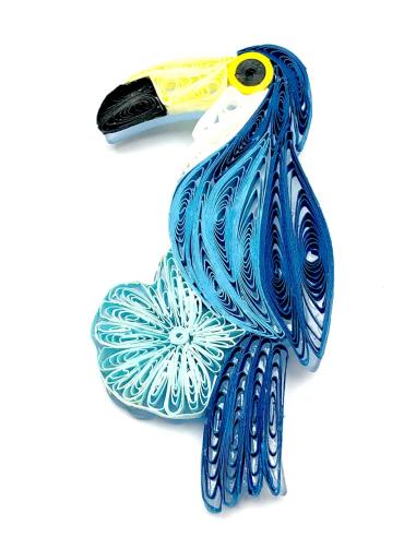 BROCHES ORIGINALES DE BISUTERIA DE MUJER DISEÑOS DE TUCAN AZUL