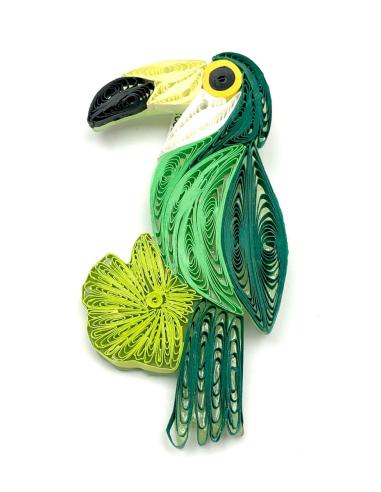 BROCHES DE BISUTERIA DE MUJER DISEÑOS DE TUCAN VERDE