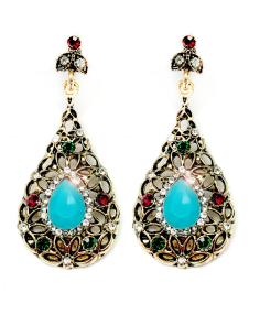PENDIENTES LARGOS DE BISUTERIA ESTILO VINTAGE ELEGANTEMENTE DECORADOS