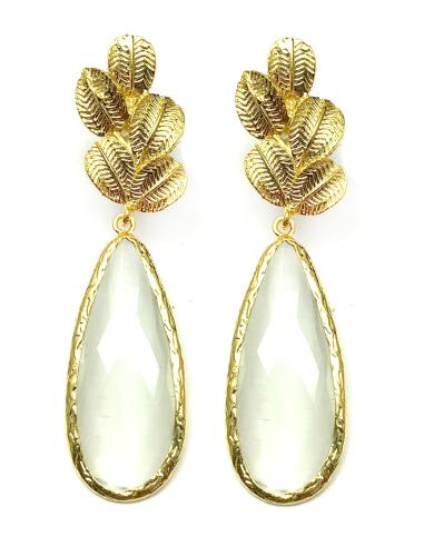 VISTOSOS PENDIENTES LARGOS BLANCOS IDEALES PARA BODAS Y EVENTOS
