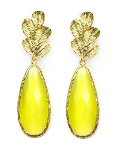 VISTOSOS PENDIENTES LARGOS AMARILLOS PARA VESTIDOS DE FIESTA