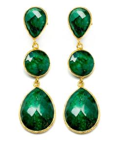 PENDIENTES LARGOS VERDE OSCURO PRECIOSO COLOR DE MODA