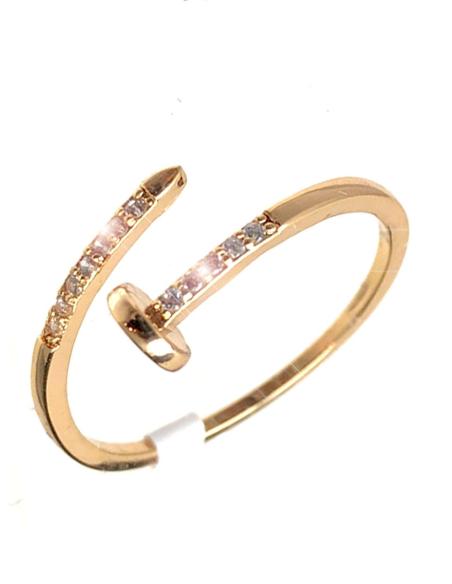 ANILLOS DORADOS PARA MUJER DE BISUTERIA FINA CLAVO CARTIER