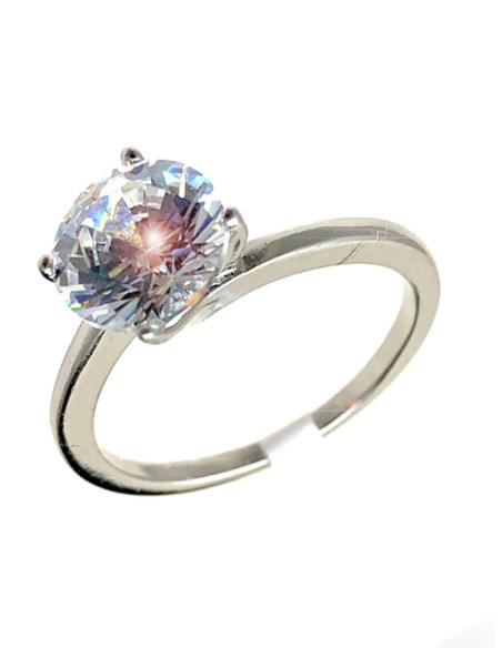ANILLOS PLATEADOS PARA MUJER DE SOLITARIOS EN BISUTERIA FINA