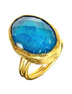 ANILLOS AZULES DE PIEDRAS SEMIPRECIOSAS PARA VESTIDOS DE INVITADA