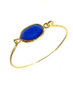 PULSERAS AZULONAS DE BISUTERIA FINA CON PIEDRAS OJO DE GATO