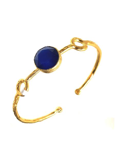 PULSERAS AZULONAS CHAPADAS EN ORO PRECIOSO DISEÑO DE MODA