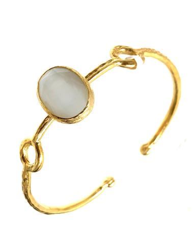 PULSERAS CHAPADAS DE MODA PARA BODAS CON PIEDRAS BLANCAS