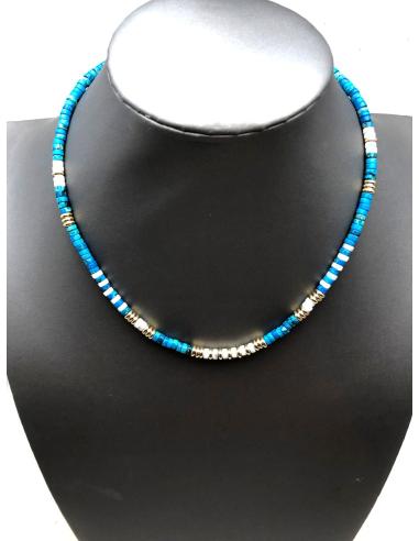 COLLARES TURQUESAS DE BISUTERIA FINA CON PIEDRAS NATURALES HEISHI