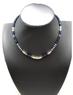 COLLARES AZUL MARINO DE BISUTERIA FINA CON PIEDRAS NATURALES HEISHI