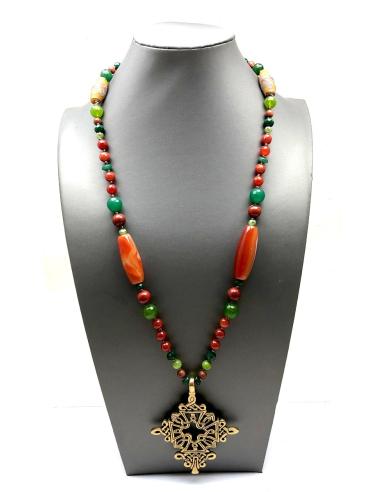 COLLARES MUJER LARGOS CON PIEDRAS Y CUENTAS ARTESANALES CON CRUZ COPTA ANTIGUA JOYAS AFRICANAS ONLINE