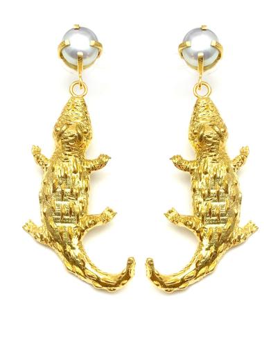 PENDIENTES DE MUJER LARGOS CON FABULOSO DISEÑO DE LAGARTO