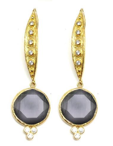 PENDIENTES LARGOS GRISES DE MUJER JOYAS CON ENCANTO PARA BODAS