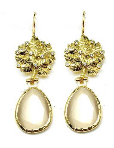 PENDIENTES LARGOS CON LAGRIMA DE PIEDRA QUE ILUMINARA SU ROSTRO