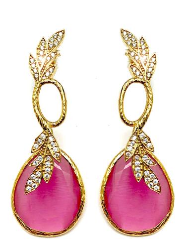 PENDIENTES LARGOS ROSAS CON LOS QUE ATRAERAS LAS MIRADAS