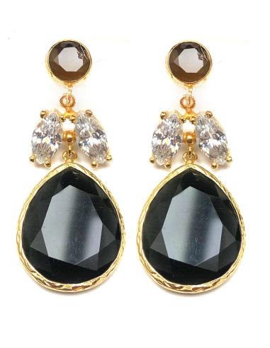 PENDIENTES DE DISEÑO CON PIEDRAS NATURALES Y TALLAS DE JOYERIA