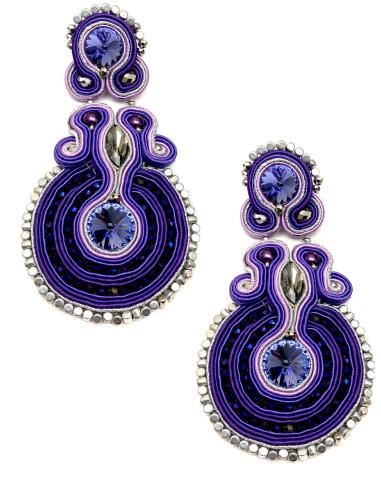 PENDIENTES DE MUJER MORADOS PARA VESTIDOS DE FLAMENCA