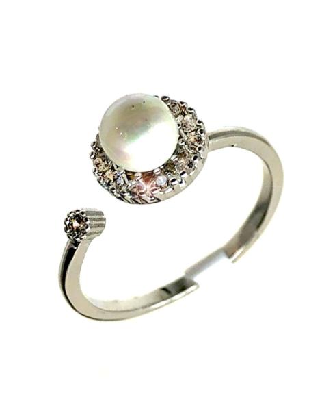ANILLOS Y SORTIJAS CON PERLAS DE MUJER EN BISUTERIA PLATEADA