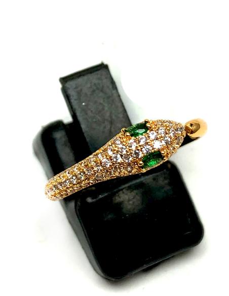 ANILLOS DORADOS DE SERPIENTES PARA MUJER CON CIRCONITAS