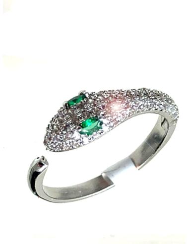 ANILLOS PLATEADOS DE SERPIENTES PARA MUJER CON CIRCONITAS