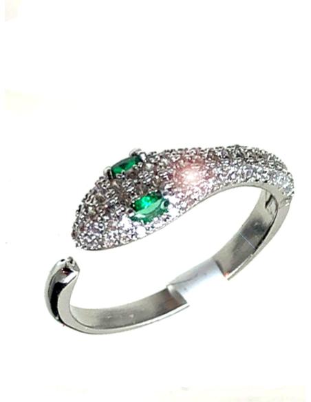 ANILLOS PLATEADOS DE SERPIENTES PARA MUJER CON CIRCONITAS