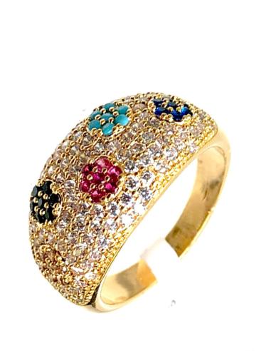 ANILLOS DE FIESTA DORADOS CON PEDRERIA Y BONITAS FLORES