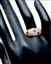 ANILLOS DE FIESTA DORADOS CON PEDRERIA Y BONITAS FLORES