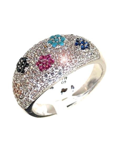 ANILLOS ORIGINALES PLATEADOS DE FIESTA CON PEDRERIA