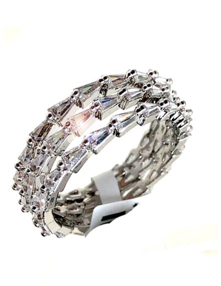 ANILLOS PLATEADOS DE BISUTERIA FINA CON TALLAS DE CRISTAL