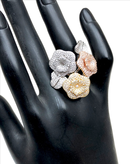ANILLOS DE MUJER CON FLORES EN TRES...