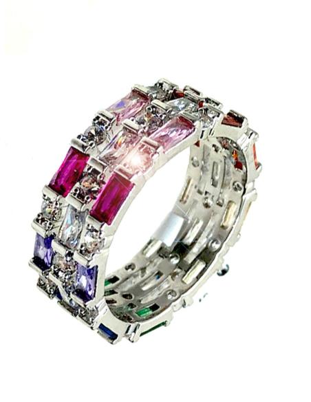 ANILLOS ORIGINALES DE MUJER DISEÑO TRIPLE EN MULTICOLOR